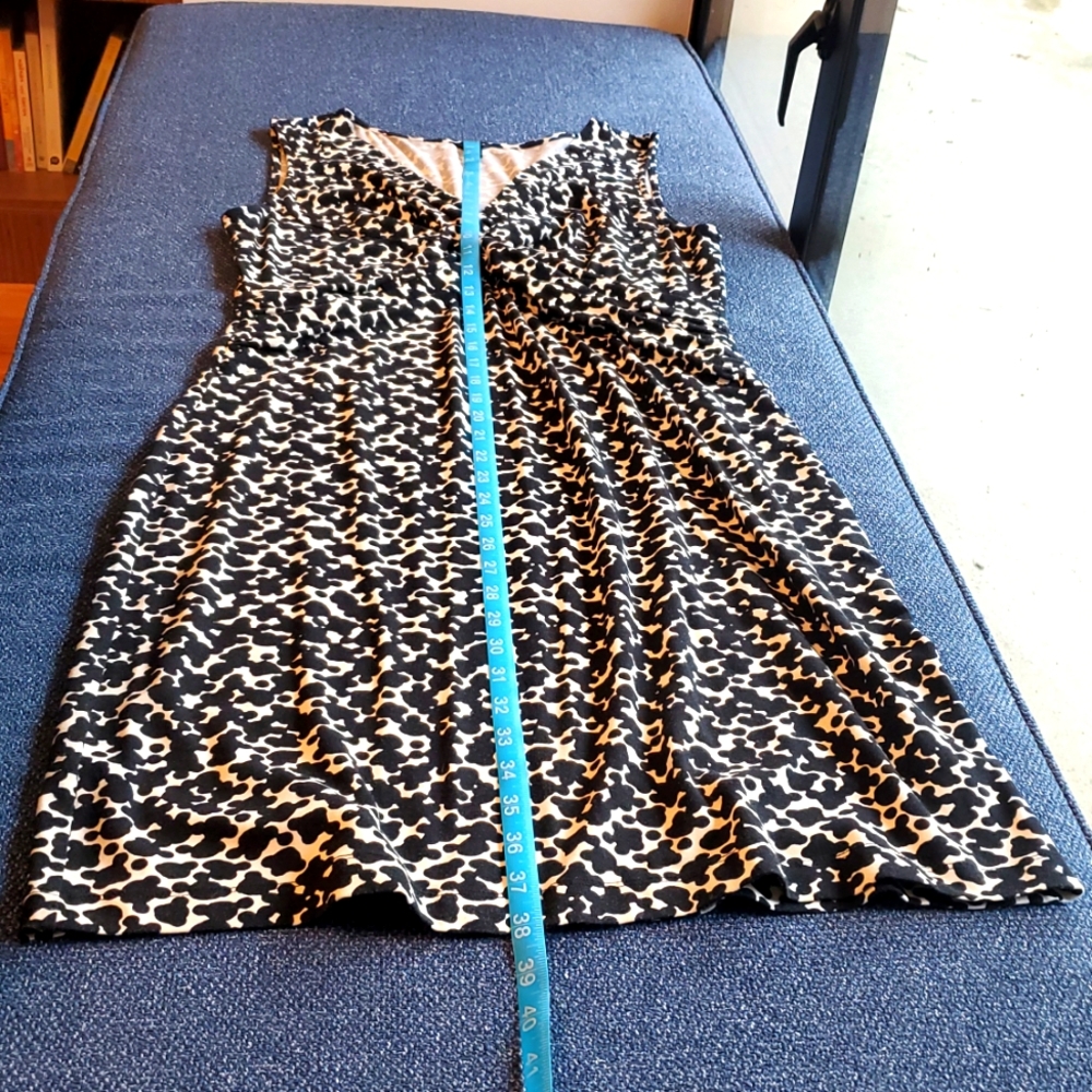 Ann Taylor: Sleeveless Sheath Dress, Size L, Black & White Ink Blot Pattern - Picture 5 of 5